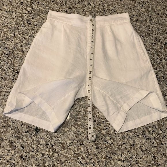 Tahari Women's Shorts 100% Linen Bermuda White Office Beach Summer Vacation S - Picture 4 of 8